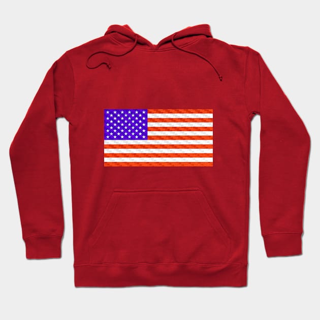 Carbon Fiber US Flag Hoodie by TrueArtworxGraphics